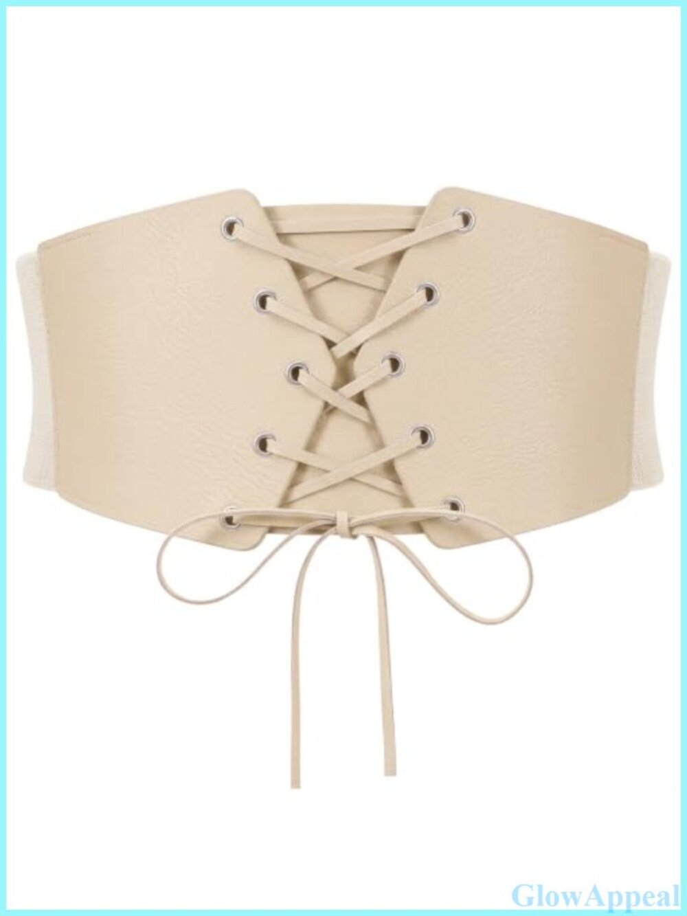 Wide Faux Leather Elastic Corset Belt Lace-Up Waspie Renaissance Costume